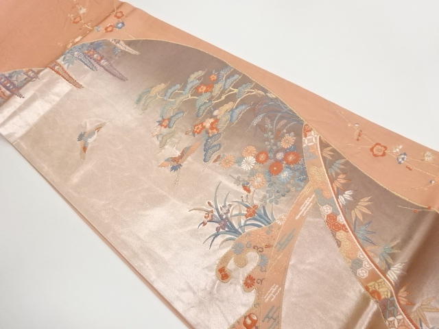 JAPANESE FUKURO OBI / FLORAL PLANTS